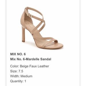 Mix No. 6 Nude Strappy Heels Sandals NWT